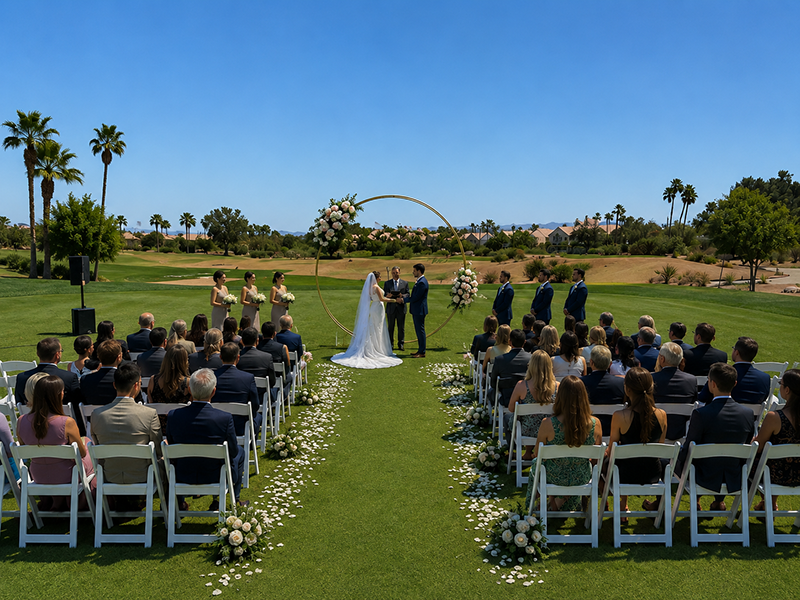 Ceremony on the Putting Green_Golden Ring Arch